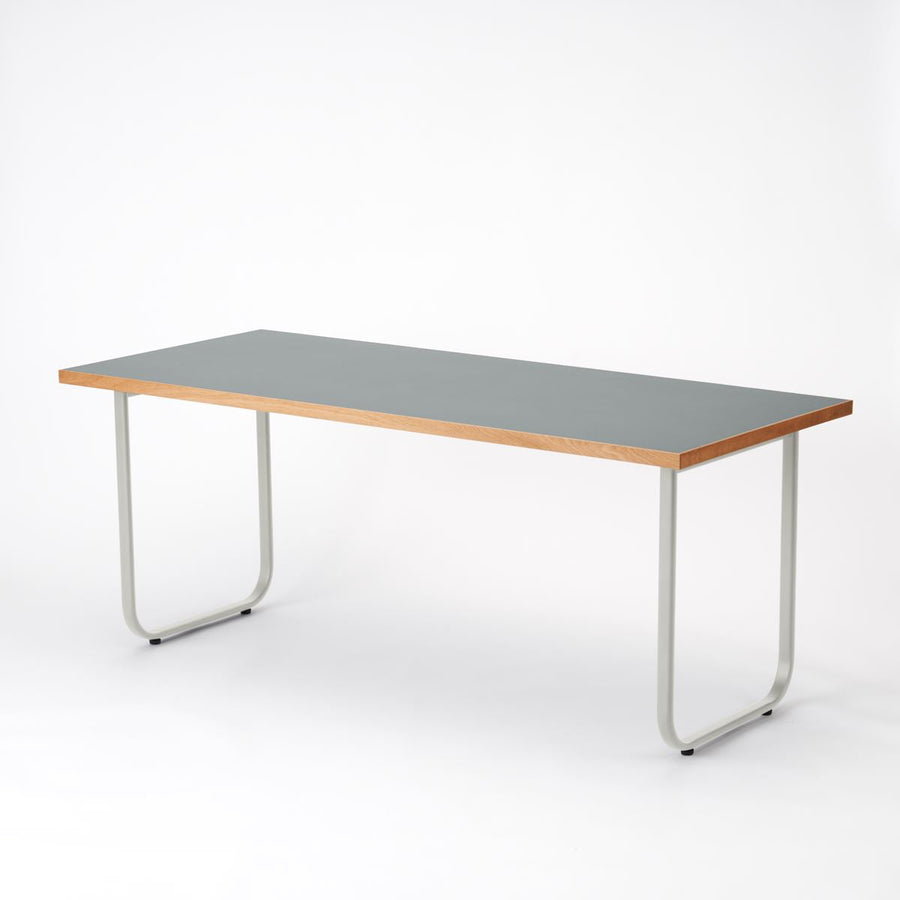KUUM Table W1800×D800 メラミングレー 鉄脚オーバル