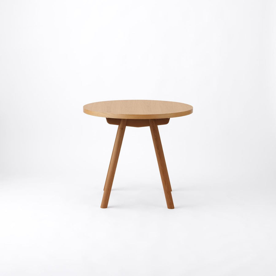 KUUM Table Φ850 オーク突板ナチュラル 木脚 V