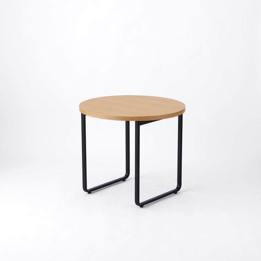 KUUM Table Φ850 オーク突板ナチュラル 鉄脚オーバル