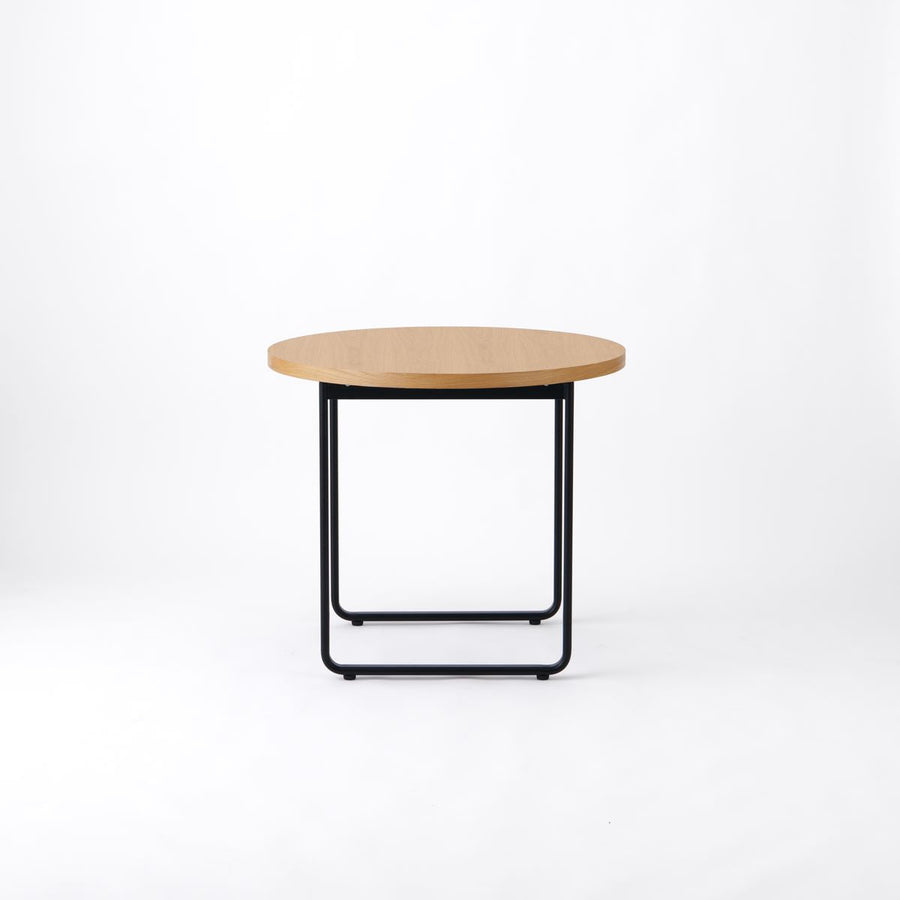 KUUM Table Φ850 オーク突板ナチュラル 鉄脚オーバル
