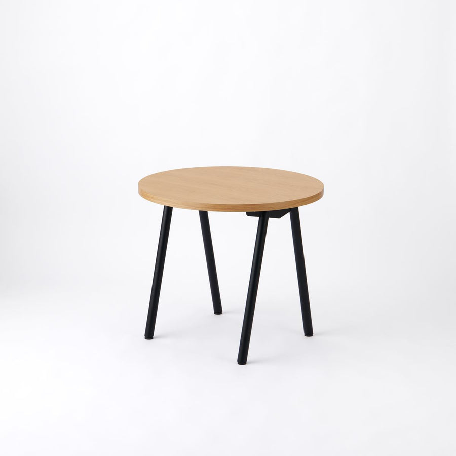 KUUM Table Φ850 オーク突板ナチュラル 鉄脚 V