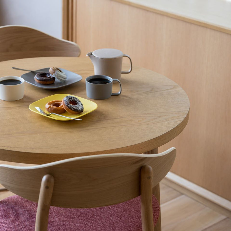 KUUM Table Φ850 オーク突板ナチュラル 木脚 T