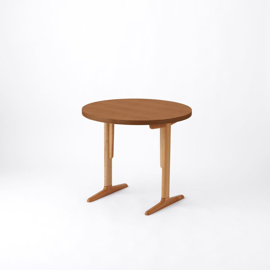 KUUM Table Φ850 オーク突板ブラウン 木脚 T