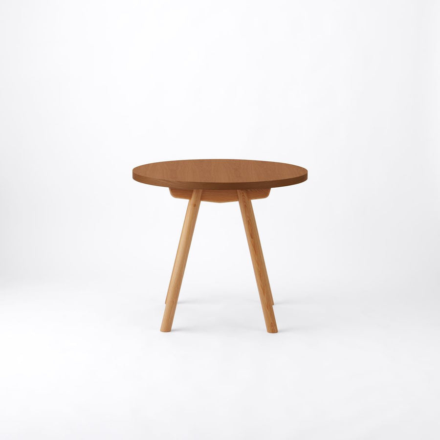 KUUM Table Φ850 オーク突板ブラウン 木脚 V