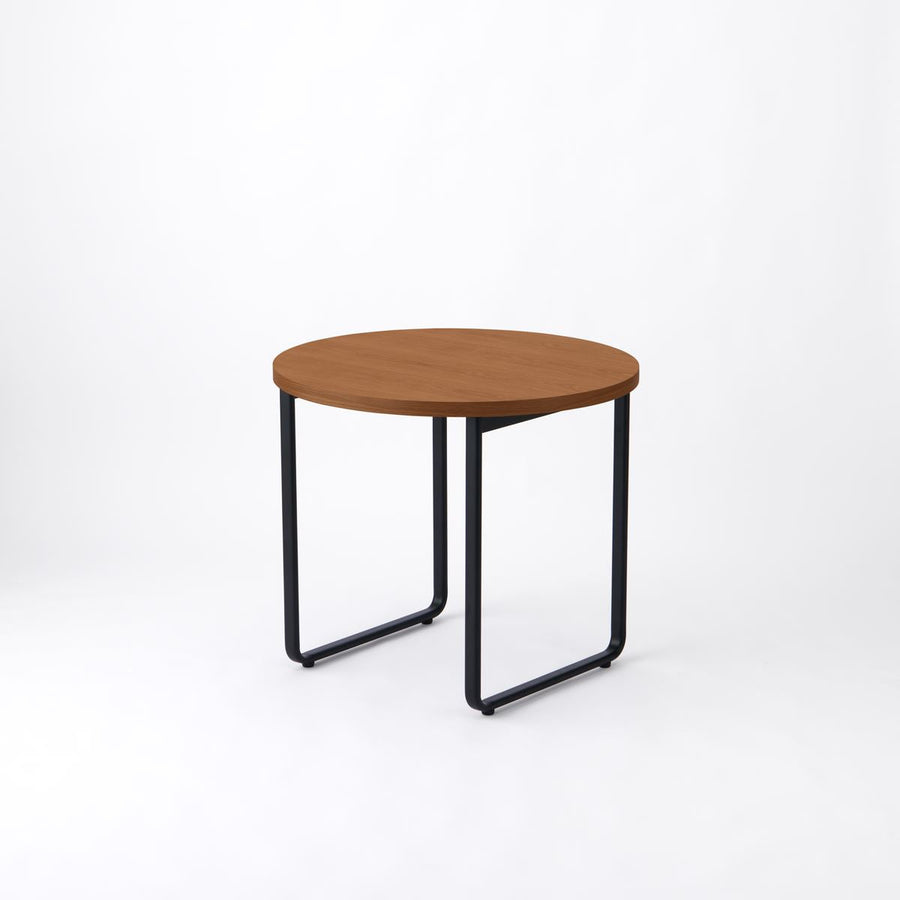 KUUM Table Φ850 オーク突板ブラウン 鉄脚オーバル