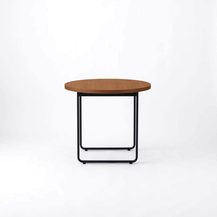 KUUM Table Φ850 オーク突板ブラウン 鉄脚オーバル