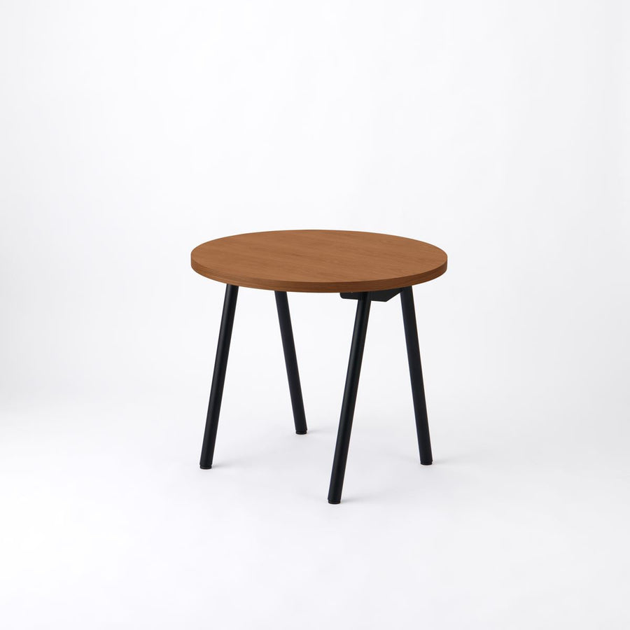 KUUM Table Φ850 オーク突板ブラウン 鉄脚 V
