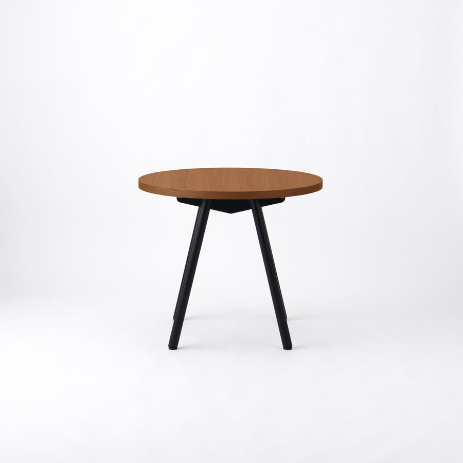 KUUM Table Φ850 オーク突板ブラウン 鉄脚 V