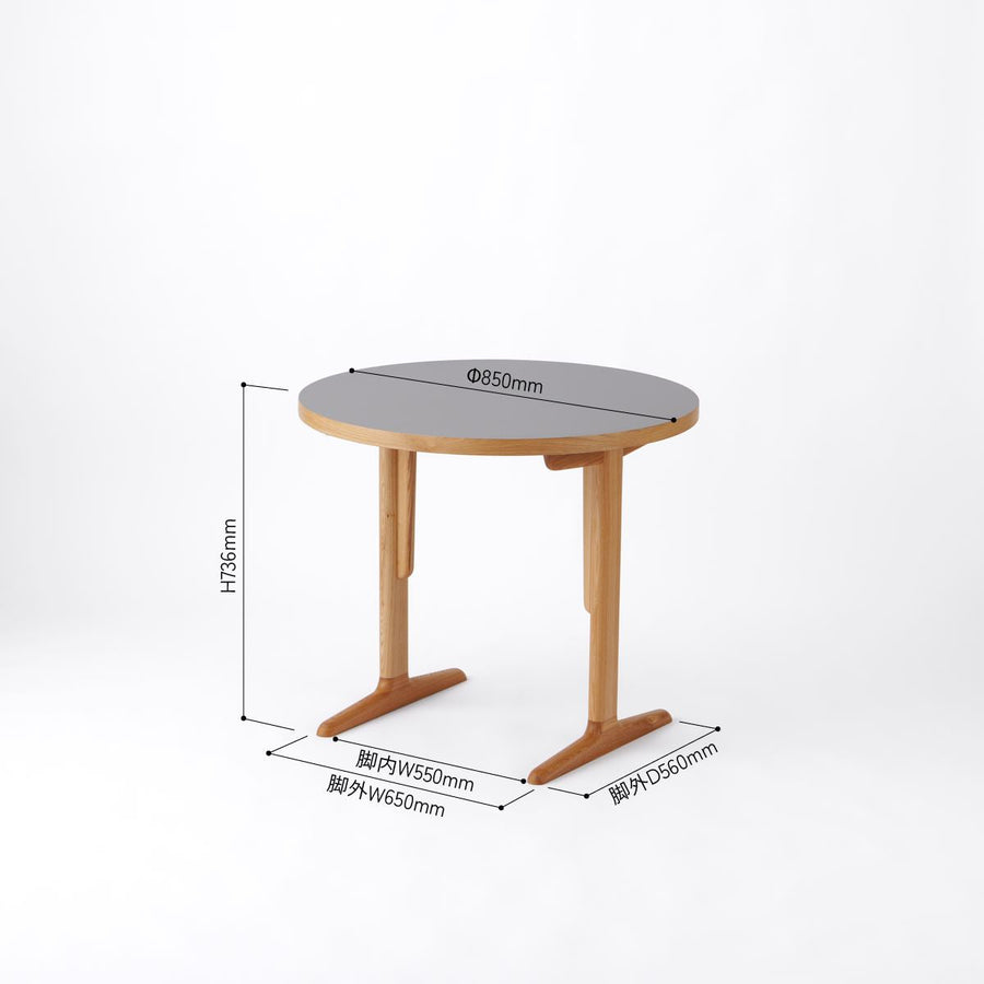 KUUM Round Table メラミングレー 2人掛けダイニングセットA クーム ラウンド テーブル