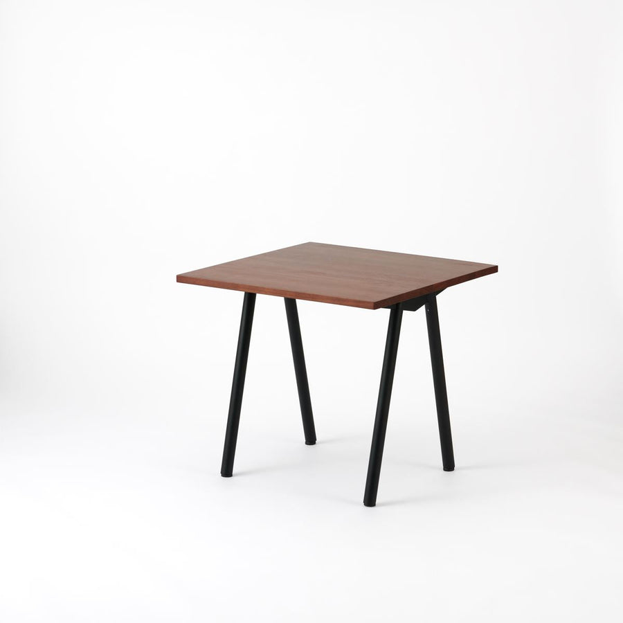 KUUM Table W800×D800 アッシュ無垢材ブラウン 鉄脚 V