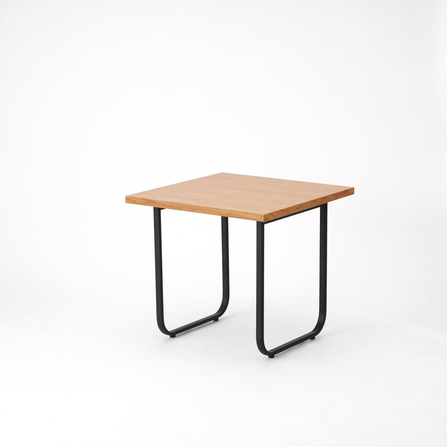 KUUM Table W800×D800 オーク突板ナチュラル 鉄脚オーバル