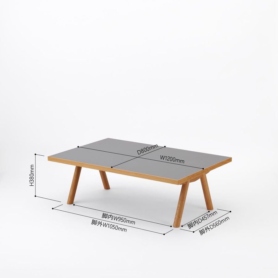 KUUM Living Table W1200×D800 メラミングレー Wood