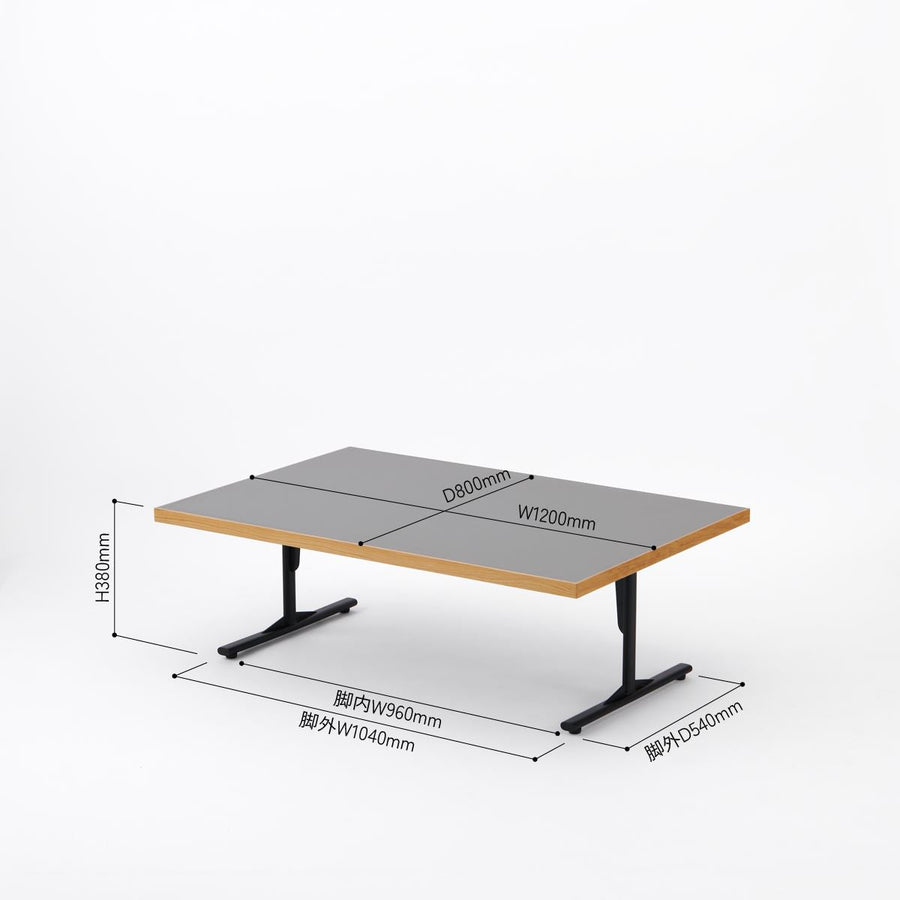 KUUM Living Table W1200×D800 メラミングレー Steel