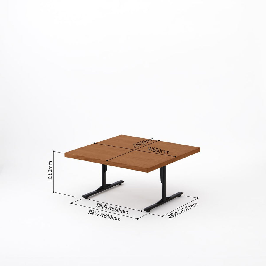 KUUM Living Table W800×D800 アッシュ無垢材ブラウン Steel