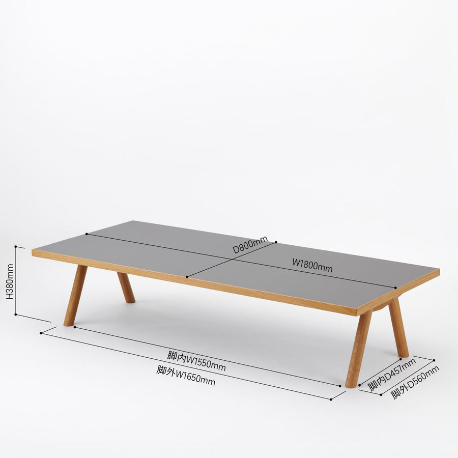 KUUM Living Table W1800×D800 メラミングレー Wood