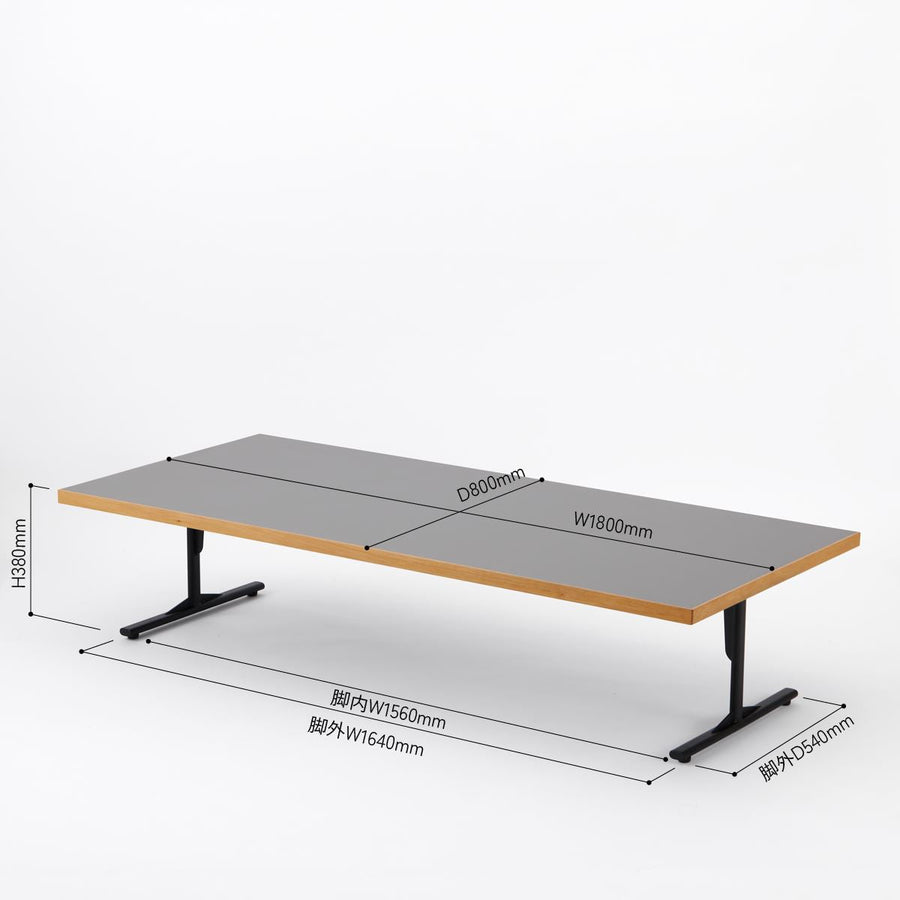 KUUM Living Table W1800×D800 メラミングレー Steel