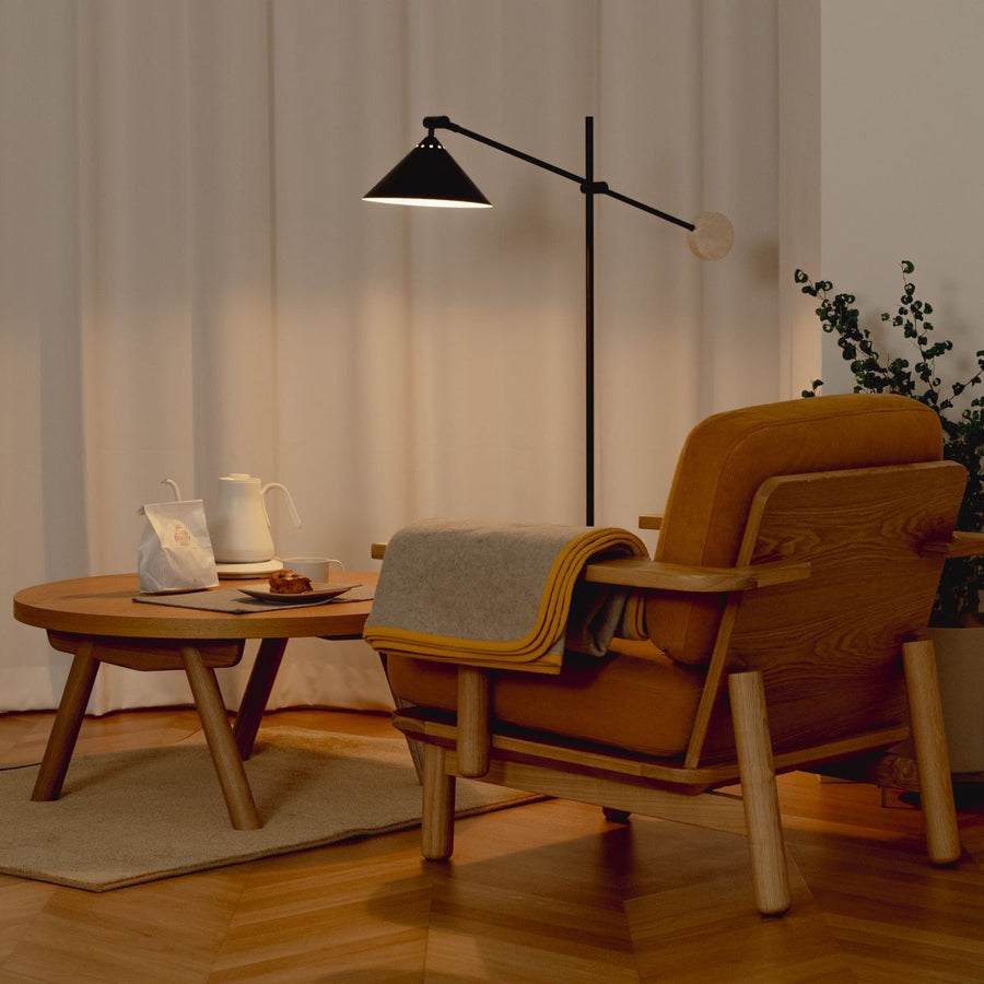 KUUM Living Table Φ850 オーク突板ナチュラル Steel
