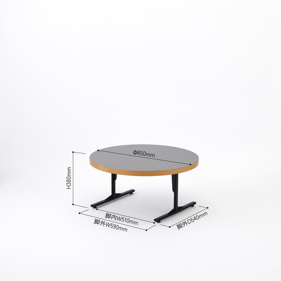KUUM Living Table Φ850 メラミングレー Steel