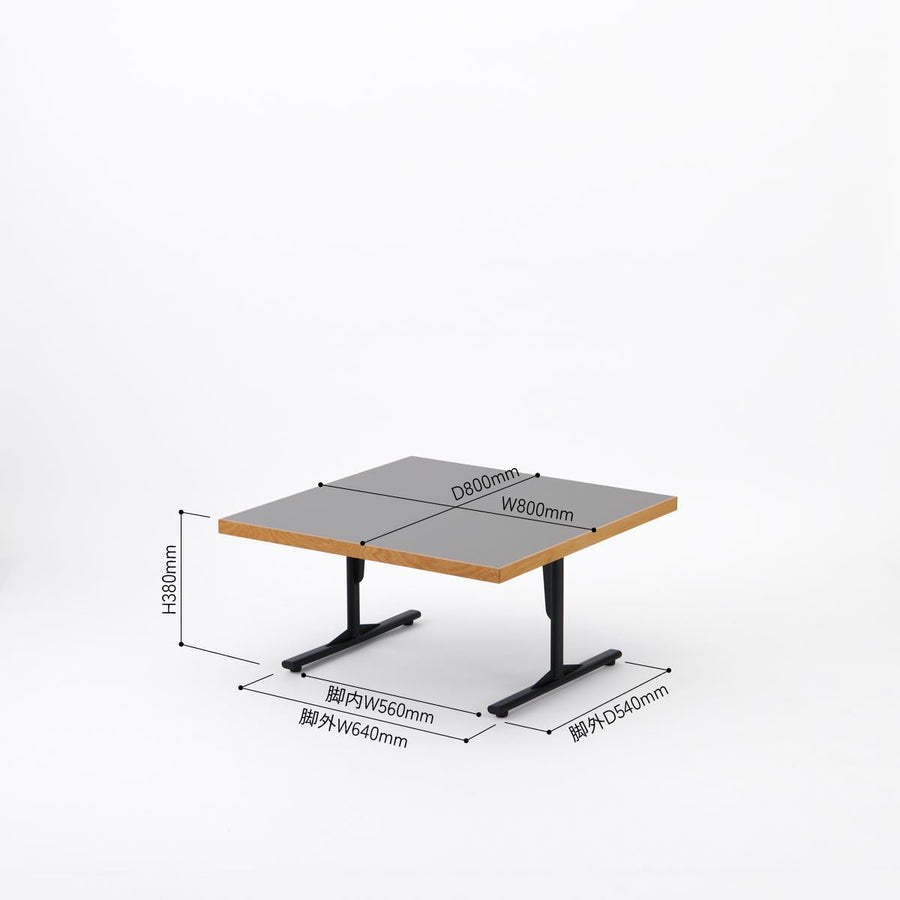 KUUM Living Table W800×D800 メラミングレー Steel