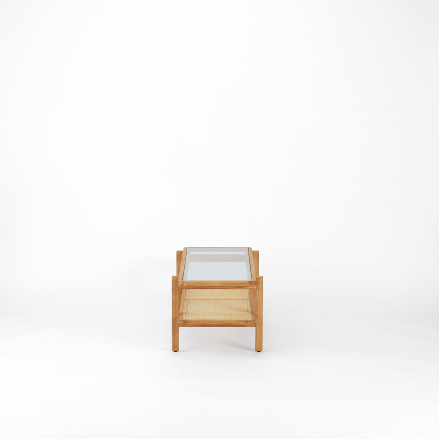 Rattan Glass Living table ラタングラスリビングテーブル