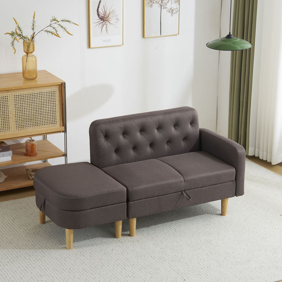 One-arm corner sofa with ottoman