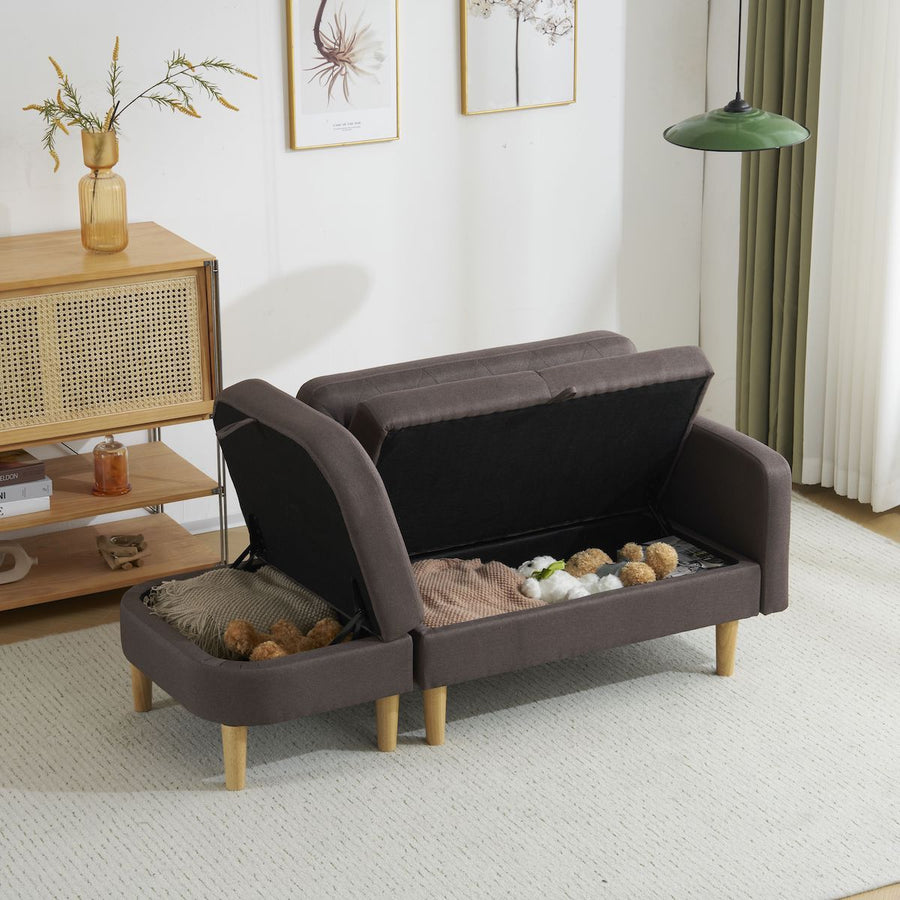 One-arm corner sofa with ottoman