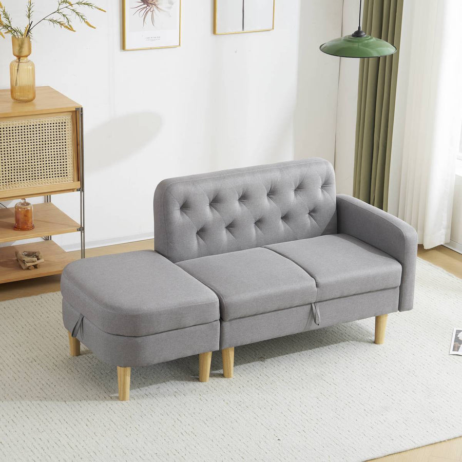 One-arm corner sofa with ottoman
