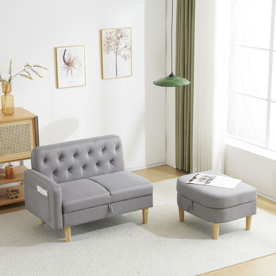 One-arm corner sofa with ottoman