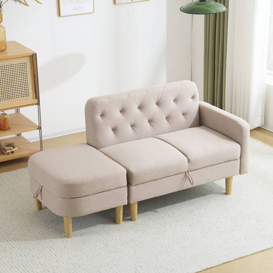 One-arm corner sofa with ottoman