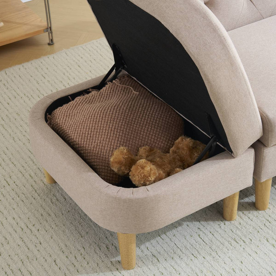 One-arm corner sofa with ottoman
