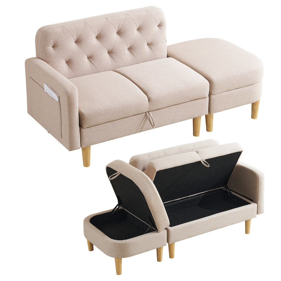 One-arm corner sofa with ottoman