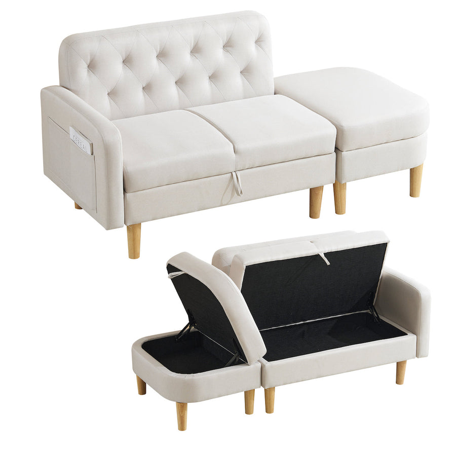 One-arm corner sofa with ottoman