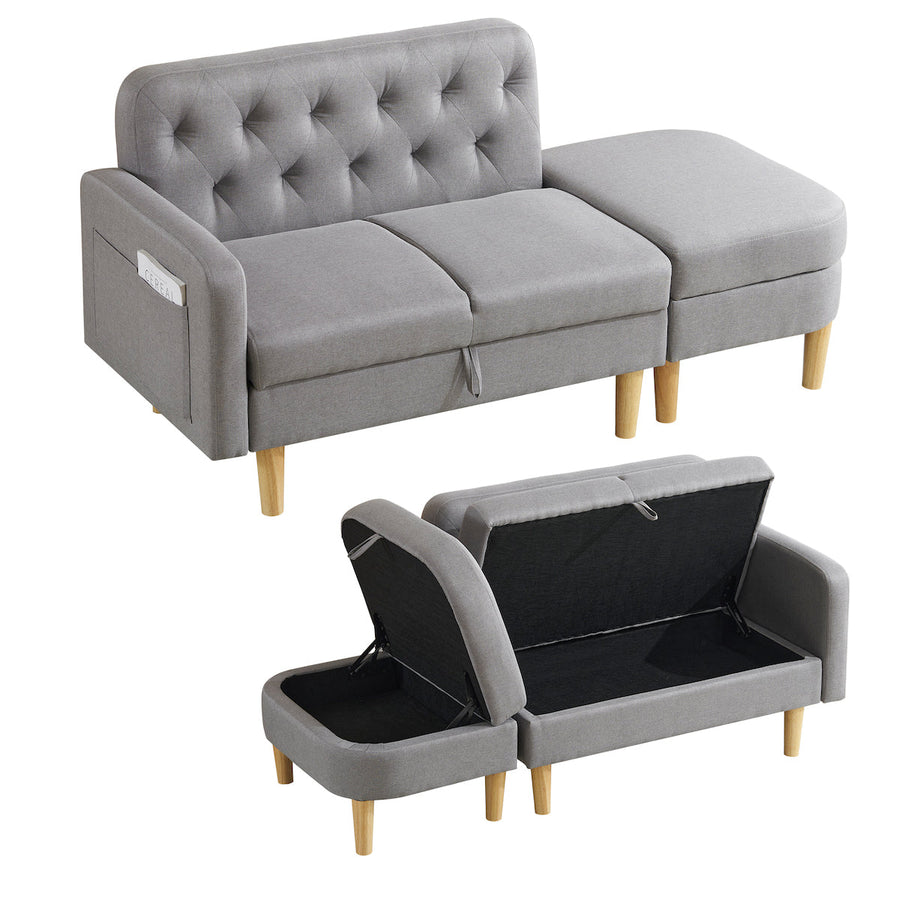 One-arm corner sofa with ottoman