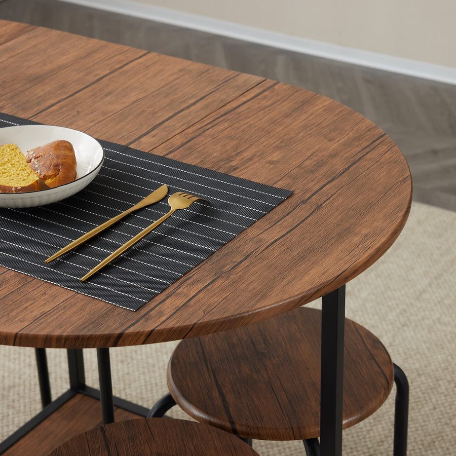 Round dining table and chairs set of 5