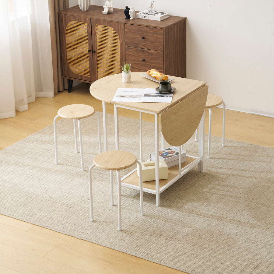 Round dining table and chairs set of 5