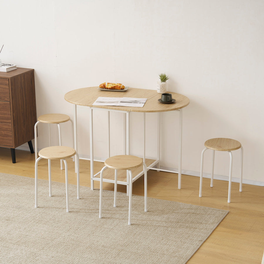 Round dining table and chairs set of 5
