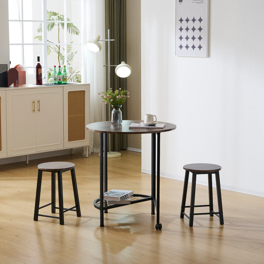 Round dining table and chairs set of 3