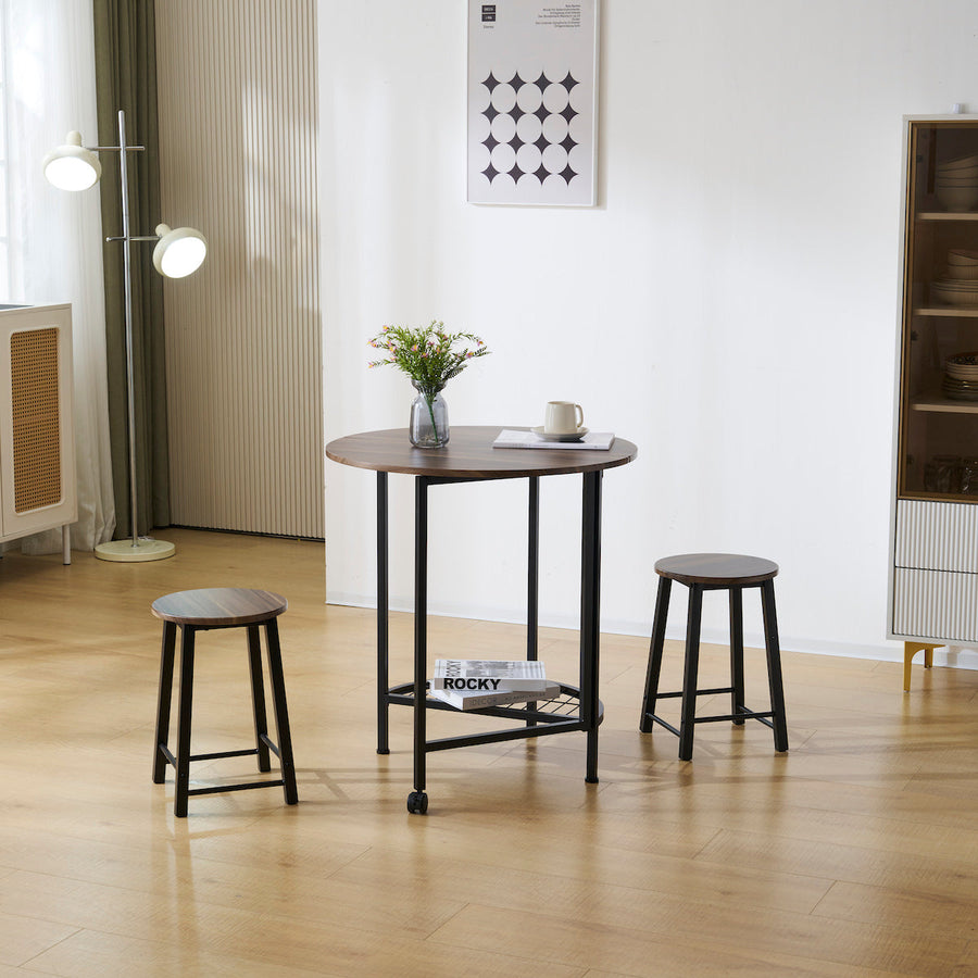 Round dining table and chairs set of 3