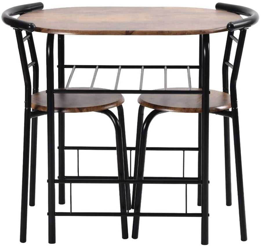 Round compact dining 3-piece set