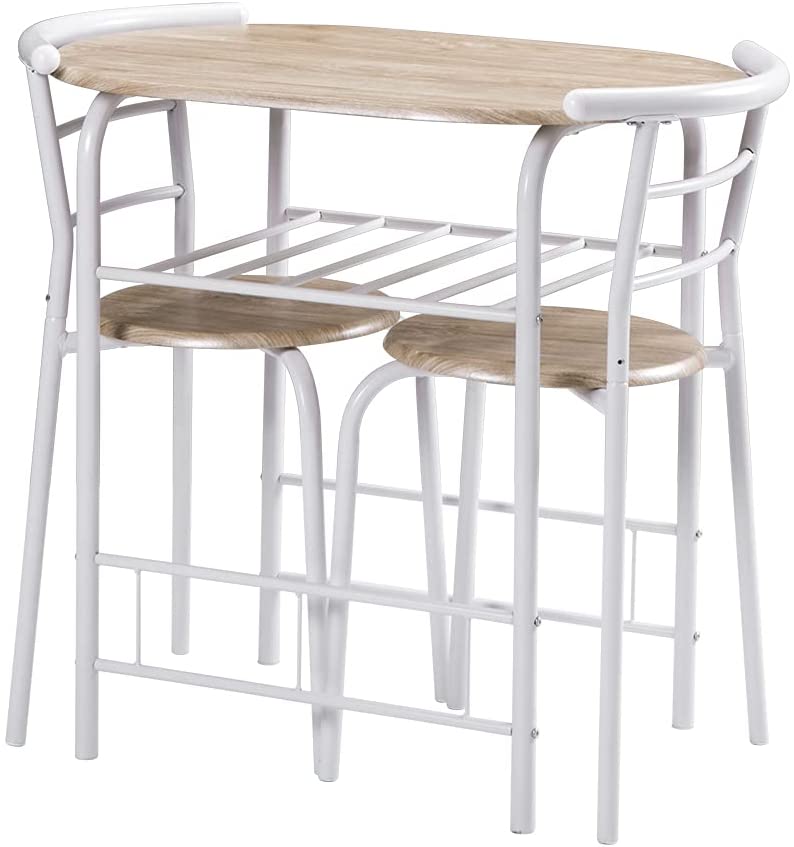 Round compact dining 3-piece set