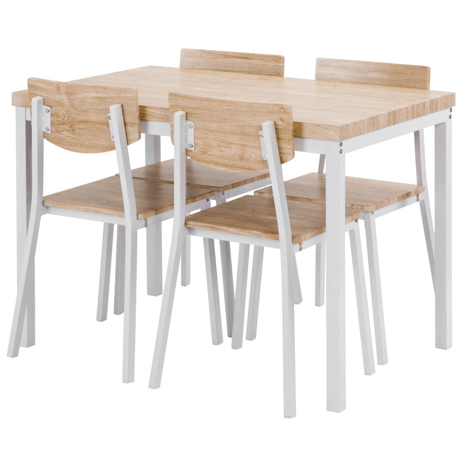 Natural style square dining set of 5