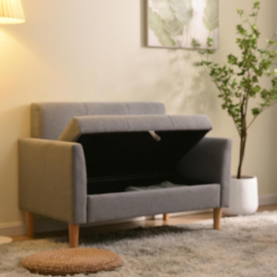 2-seater sofa bed with storage