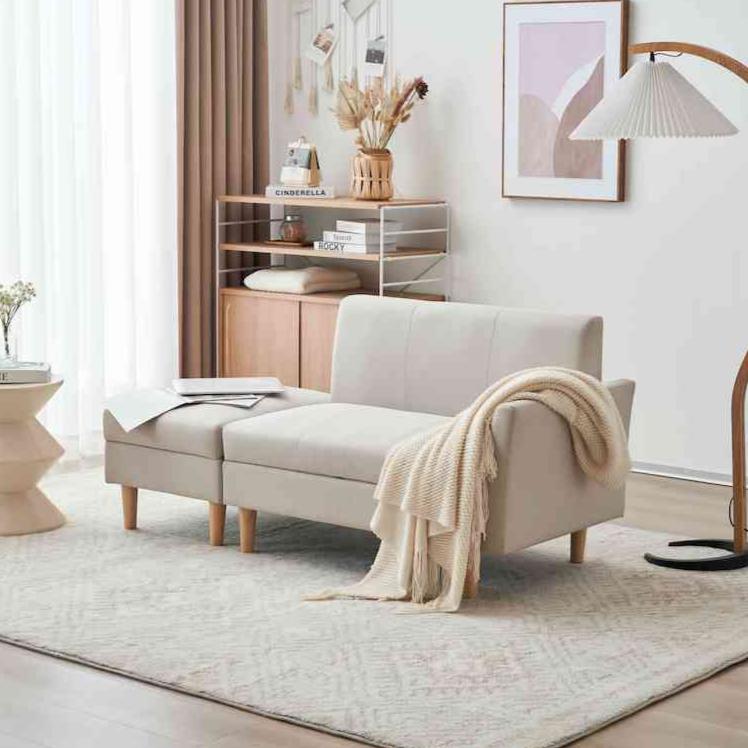 2-seater sofa bed with storage