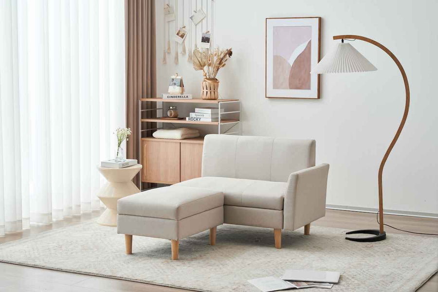 2-seater sofa bed with storage