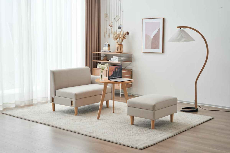 2-seater sofa bed with storage