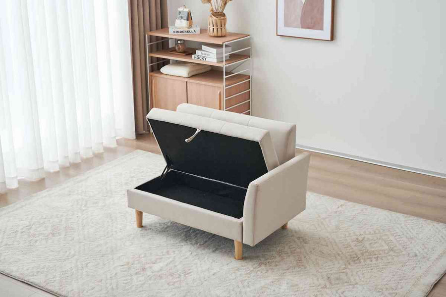 2-seater sofa bed with storage