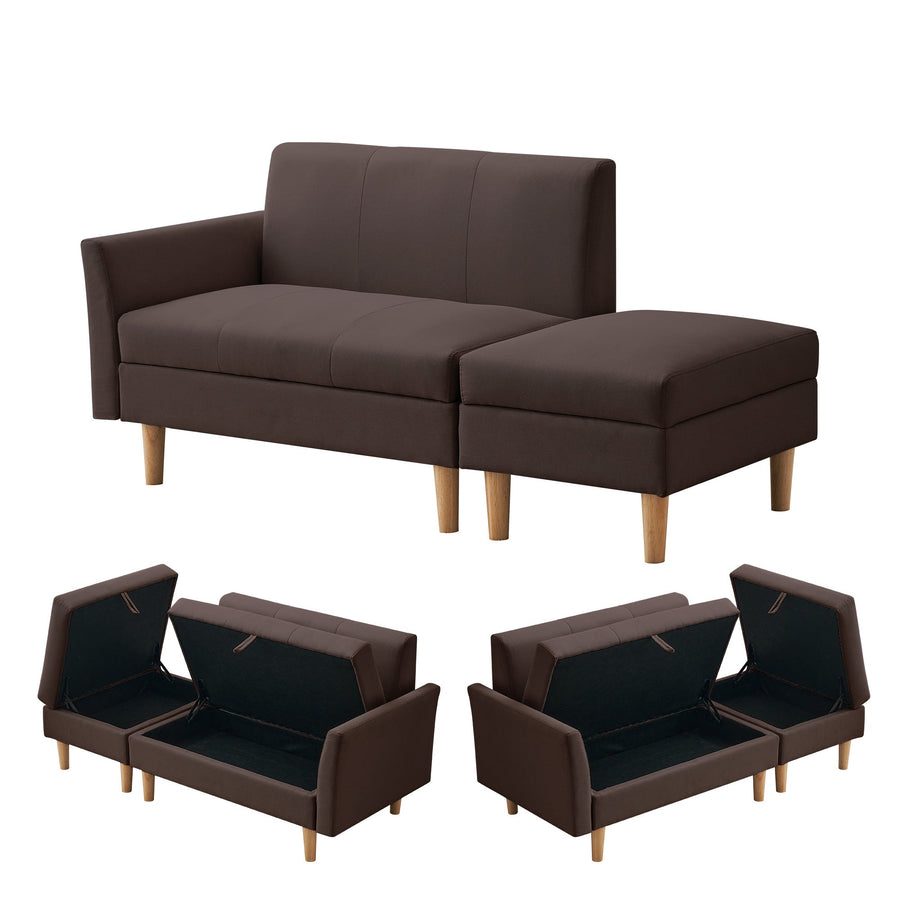 2-seater sofa bed with storage