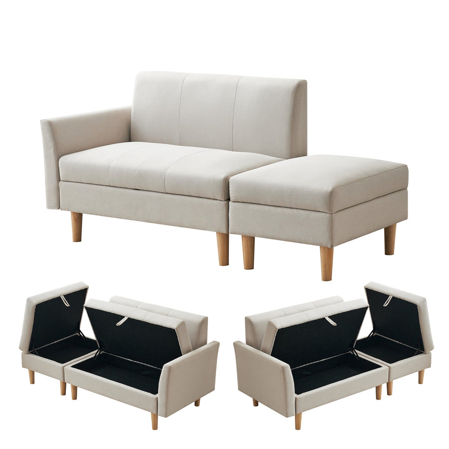 2-seater sofa bed with storage
