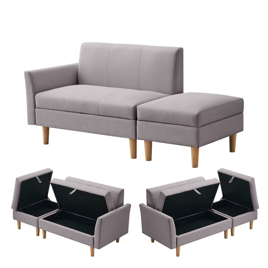 2-seater sofa bed with storage