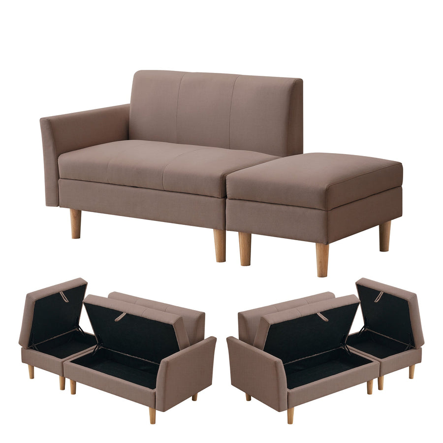 2-seater sofa bed with storage